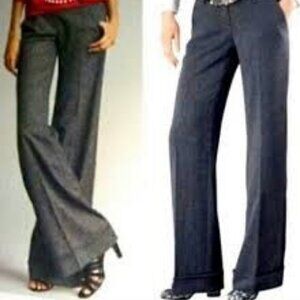 CAbi Women's Gray Tweed Wide Leg Career Pants size 4 Trousers, NWT